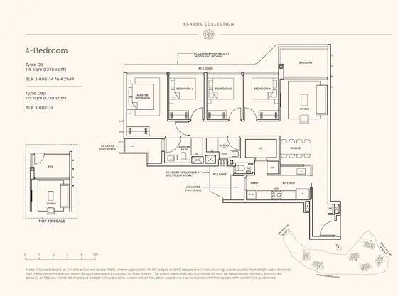 4-Bedroom floor plan, Type D3